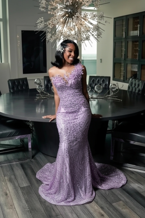 Strapless Mermaid Prom Dress Sequins with Beadings