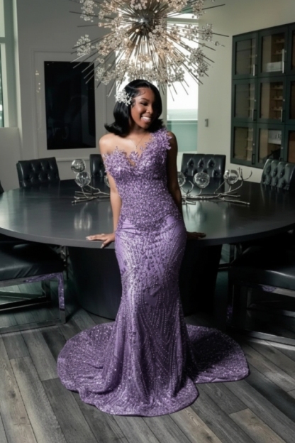 Strapless Mermaid Prom Dress Sequins with Beadings