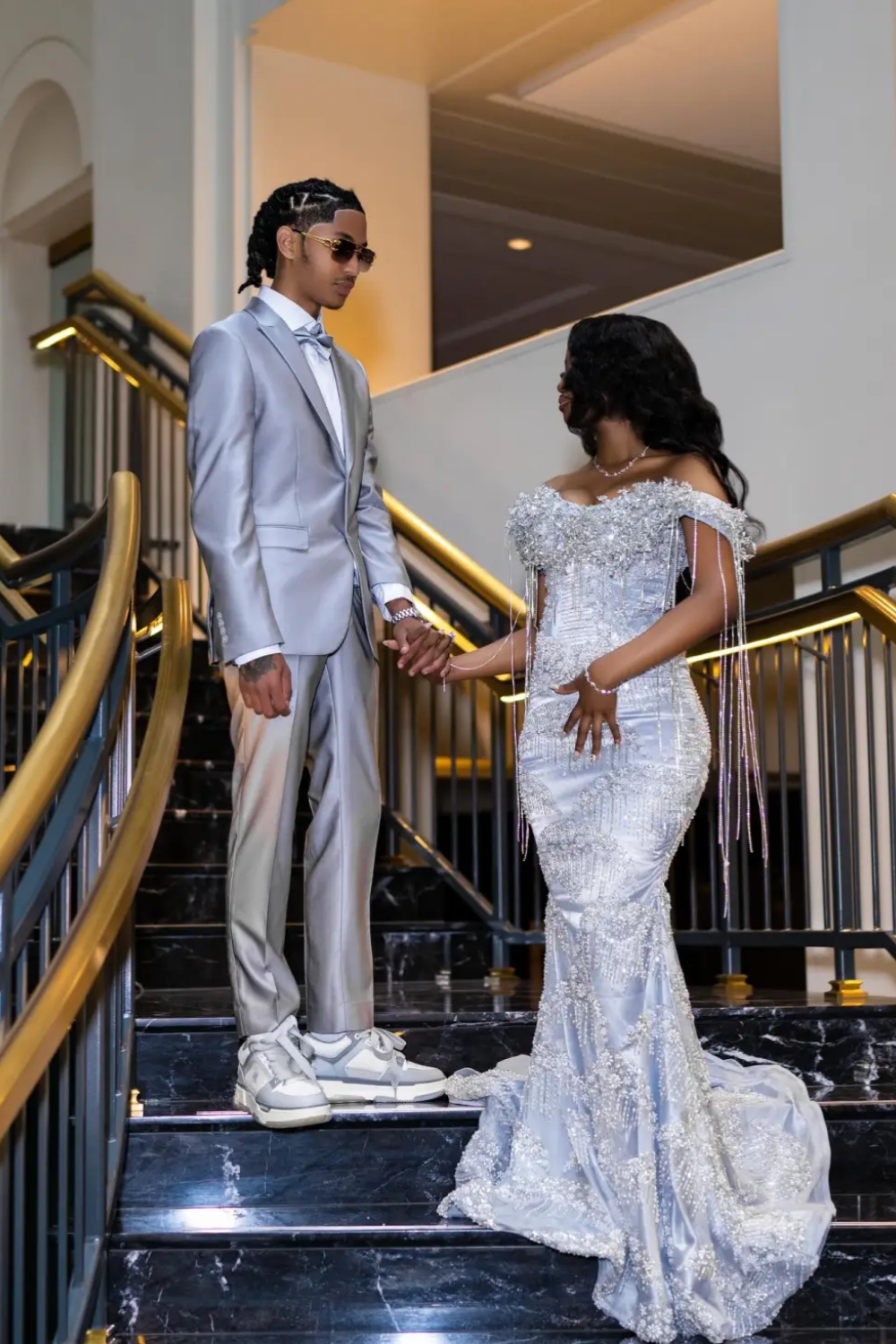 Luxury Off-the-Shoulder Mermaid Prom Dress with Beadings Evening Gown