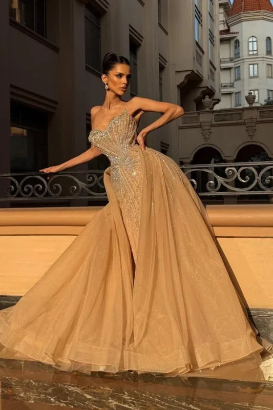 Strapless Sweetheart Crystal A-Line Prom Dresses with Train newarrivaldress Strapless Sweetheart Crystal A-Line Prom Dresses with Train newarrivaldress