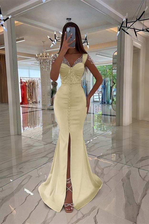 Mint Green Satin Mermaid Prom Dress Front Split Sweetheart Sequins Rhinestone Long Evening Party Dress