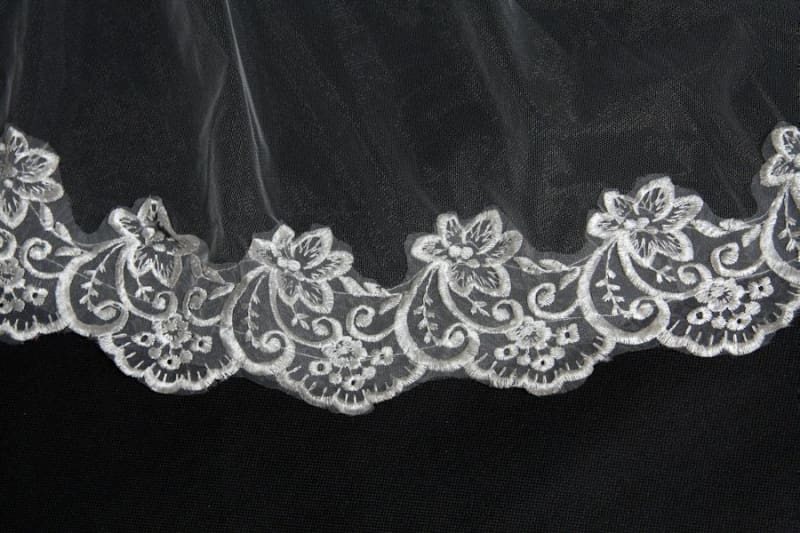 Two Tiered Veil for Bridal Wedding Veils With Lace