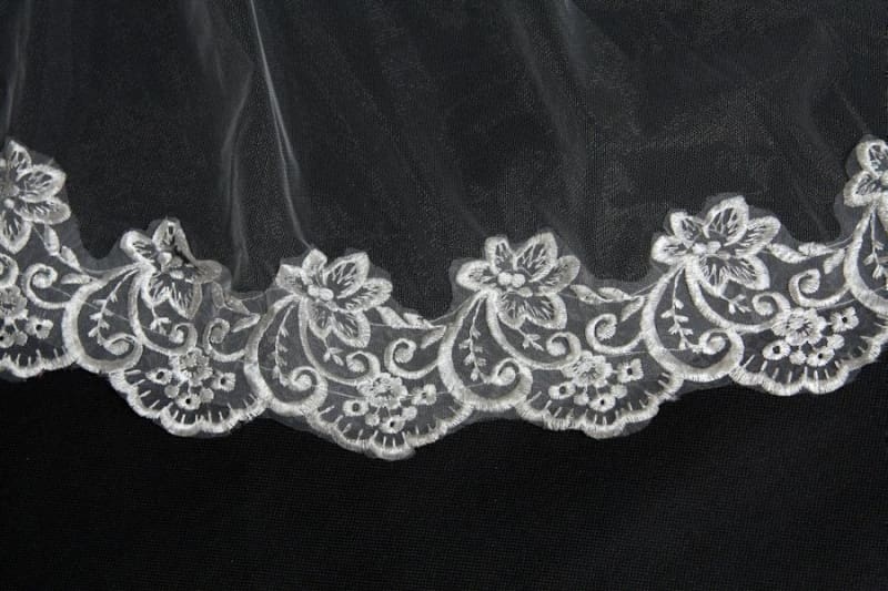 Two Tiered Veil for Bridal Wedding Veils With Lace