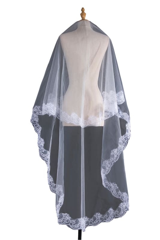 Two Tiered Veil for Bridal Wedding Veils With Lace