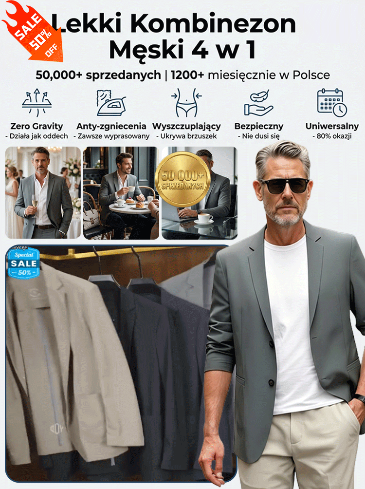 Lekka męska marynarka na cztery pory roku (ponad 50 000 sprzedanych sztuk)