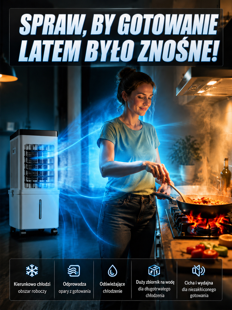 [Bez Montażu] Przenośny Klimator 15L z Pilotem | -6°C w 3 Sekundy | Napełniany od Góry