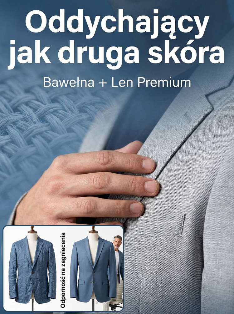Lekka męska marynarka na cztery pory roku (ponad 50 000 sprzedanych sztuk)