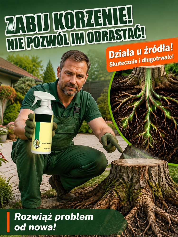 【Zastępuje Koparkę】 Niemiecki Herbicyd Drogowy na Korzenie - W 24h Niszczy Bambus, Zero Odrostów