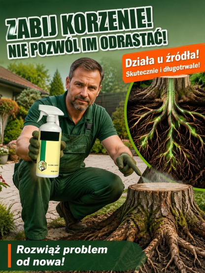 【Zastępuje Koparkę】 Niemiecki Herbicyd Drogowy na Korzenie - W 24h Niszczy Bambus, Zero Odrostów