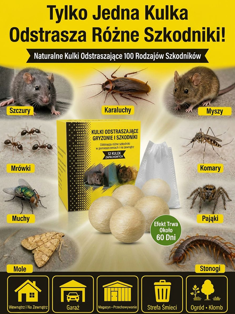 【Zapobiegaj Uszkodzeniom!】100% Naturalne Kulki na Myszy i Kuny (Z Siatką) - 90 Dni Ochrony Auta i Domu