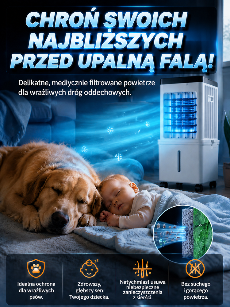 [Bez Montażu] Przenośny Klimator 15L z Pilotem | -6°C w 3 Sekundy | Napełniany od Góry