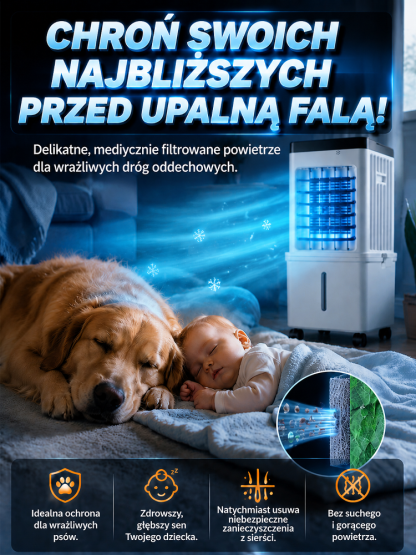 [Bez Montażu] Przenośny Klimator 15L z Pilotem | -6°C w 3 Sekundy | Napełniany od Góry