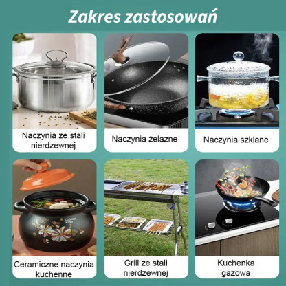 Usuń czarny żel z dna garnka