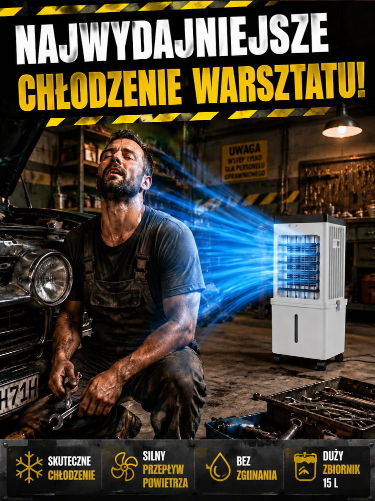 [Bez Montażu] Przenośny Klimator 15L z Pilotem | -6°C w 3 Sekundy | Napełniany od Góry