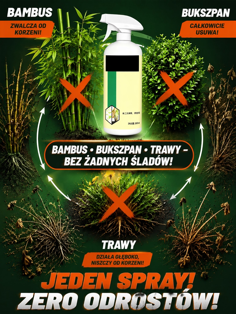 【Zastępuje Koparkę】 Niemiecki Herbicyd Drogowy na Korzenie - W 24h Niszczy Bambus, Zero Odrostów