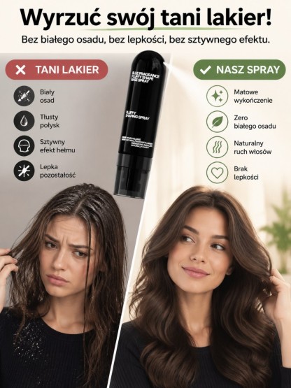 Powietrzny Spray 3D do Objętości Włosów – Uniesienie +300% i 24h Ochrona przed Twardą Wodę