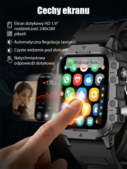 OutdoorPro X Jasny Inteligentny Zegarek Zewnętrzny