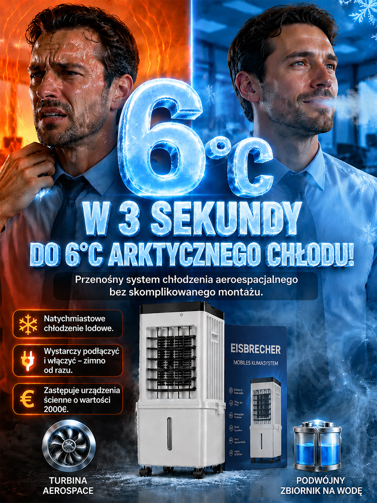 [Bez Montażu] Przenośny Klimator 15L z Pilotem | -6°C w 3 Sekundy | Napełniany od Góry