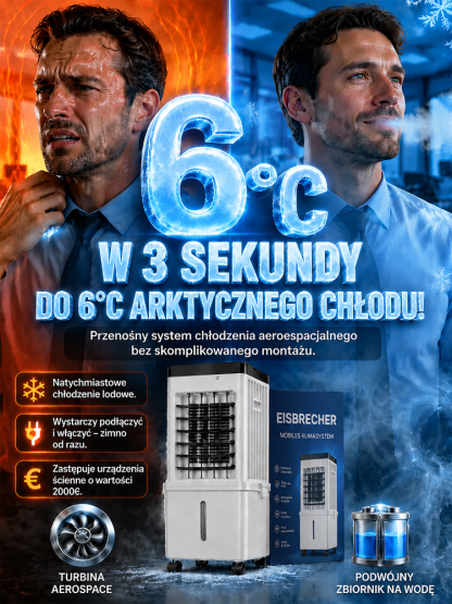 [Bez Montażu] Przenośny Klimator 15L z Pilotem | -6°C w 3 Sekundy | Napełniany od Góry