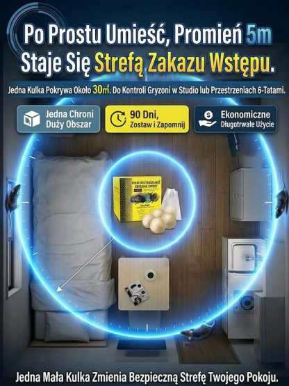 【Zapobiegaj Uszkodzeniom!】100% Naturalne Kulki na Myszy i Kuny (Z Siatką) - 90 Dni Ochrony Auta i Domu