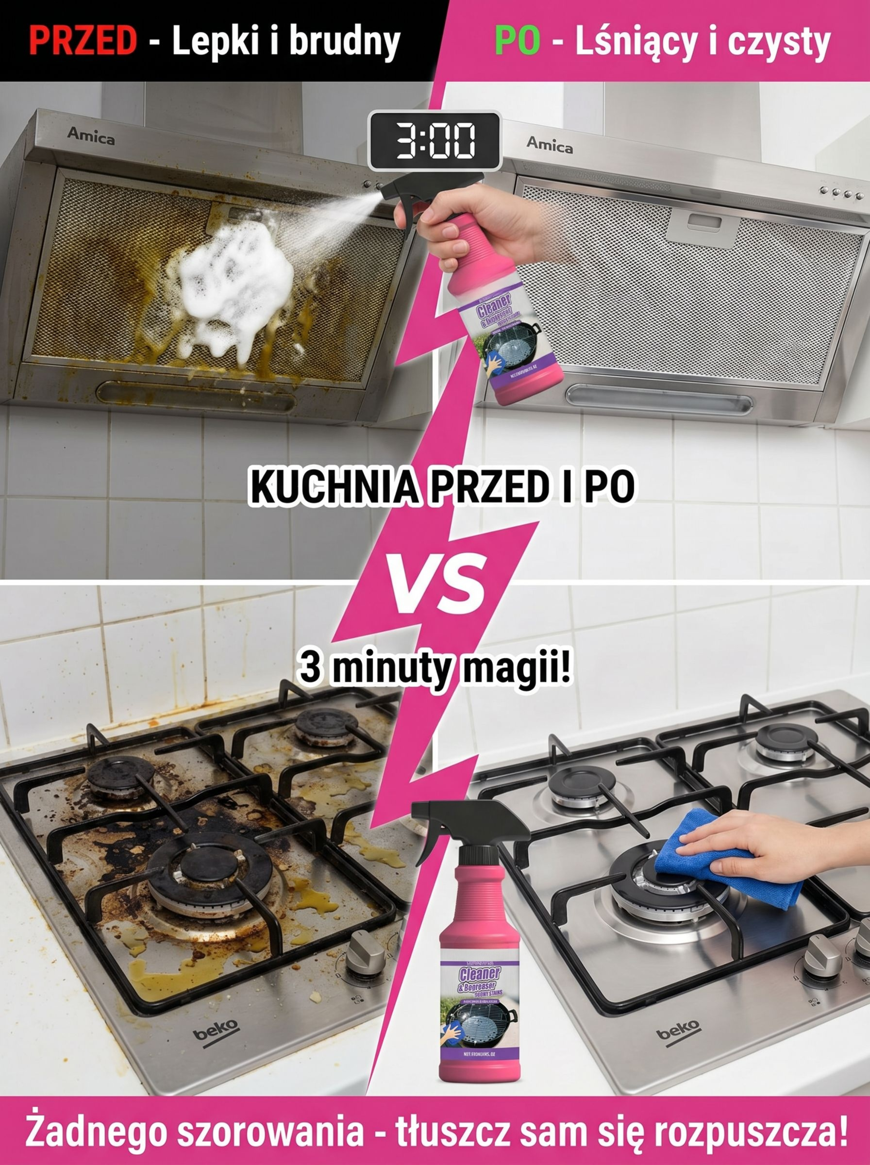 3-minutowy magiczny spray do usuwania tłuszczu