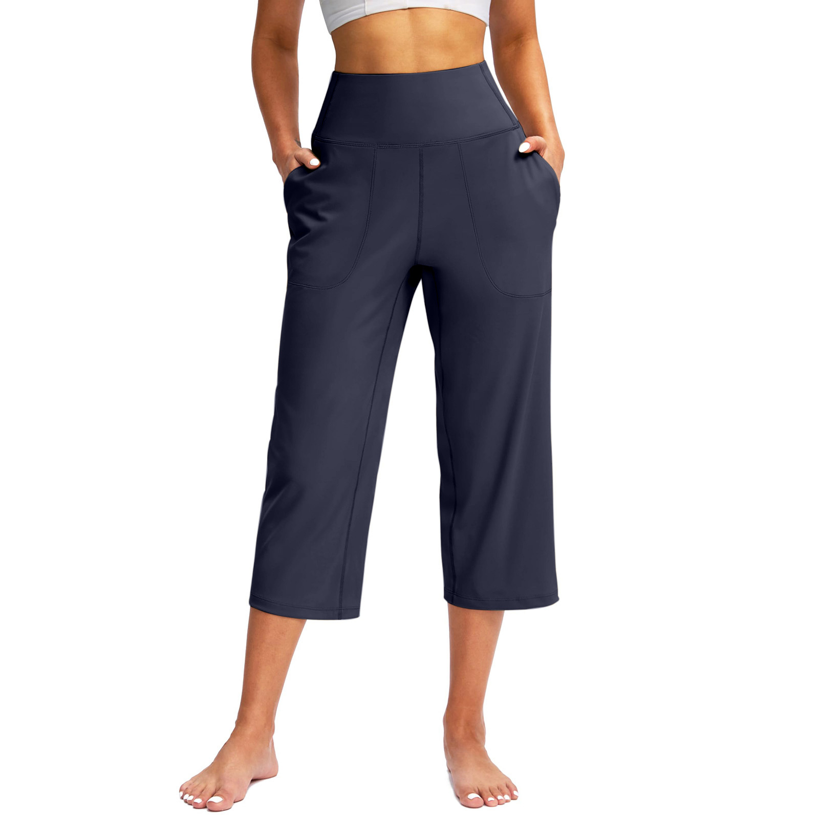Modelujące Legginsy z Wysokim Stanem | Efekt Optyczny -5kg | Głębokie Kieszenie