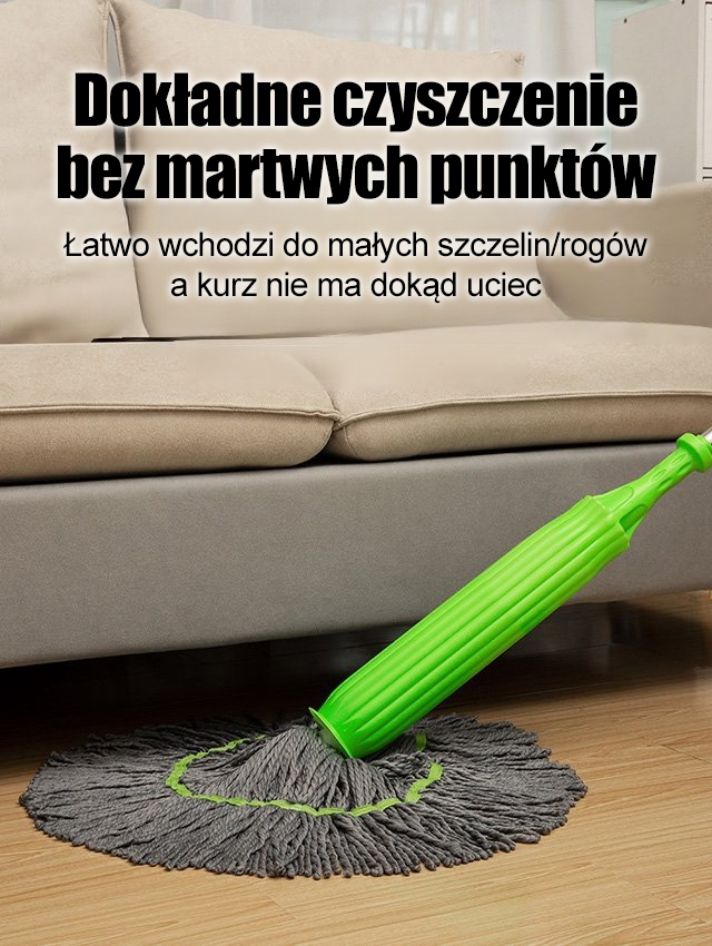 [Odwodnienie w 1 sekundę] Mop obrotowy z samoskręcającym się włóknem bambusowym