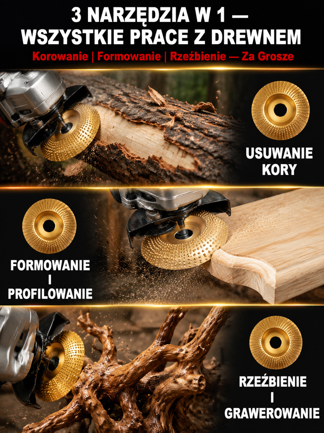 Niemiecka Tarcza z Węglika Wolframu do Drewna | 1 Tarcza = 50 Papierów | + Rękawice GRATIS