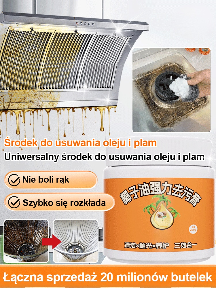 【Bezpieczny naturalny olej】Silny środek czyszczący - łatwo ulega uszkodzeniu