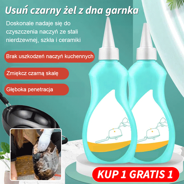Usuń czarny żel z dna garnka