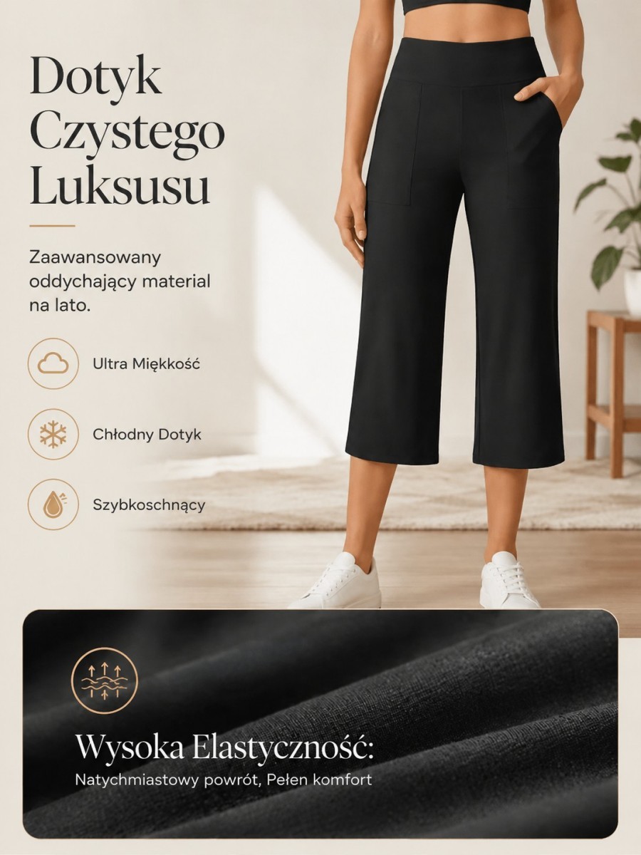 Modelujące Legginsy z Wysokim Stanem | Efekt Optyczny -5kg | Głębokie Kieszenie