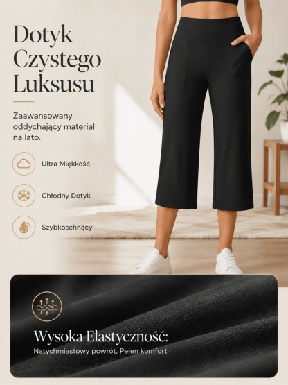 Modelujące Legginsy z Wysokim Stanem | Efekt Optyczny -5kg | Głębokie Kieszenie