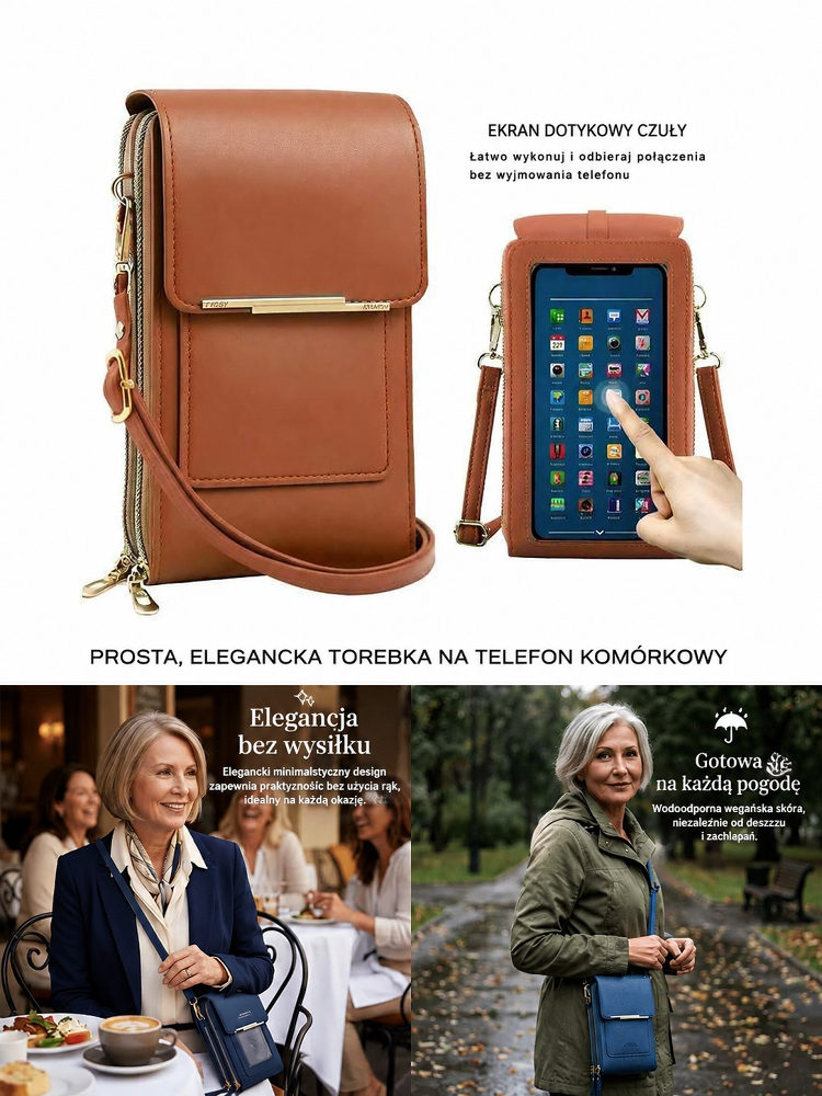 Viralowa Torebka Crossbody z Ekranem | Cichy Luksus, Ochrona RFID, Tylko 200g