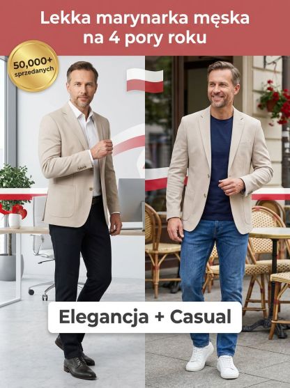 Lekka męska marynarka na cztery pory roku (ponad 50 000 sprzedanych sztuk)
