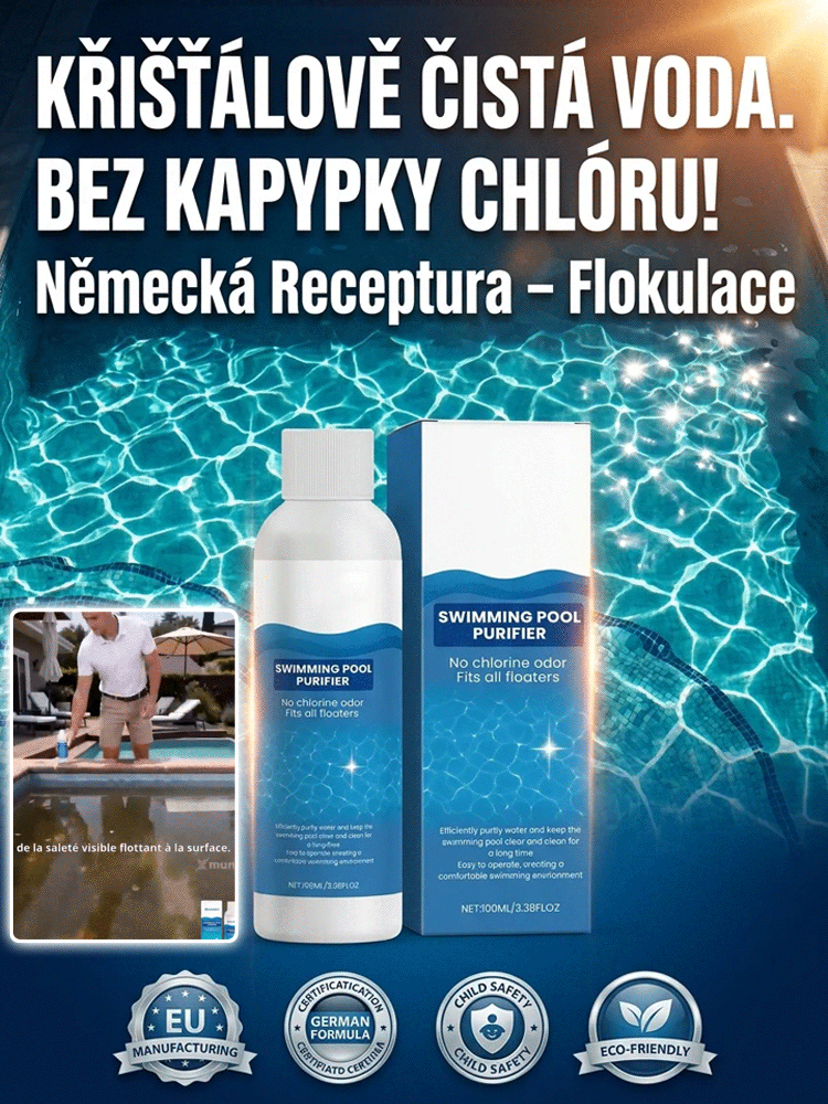 🔥 [1 Lahvička = 10kg Chlóru] Německý Extrémní Koncentrát pro Křišťálový Bazén