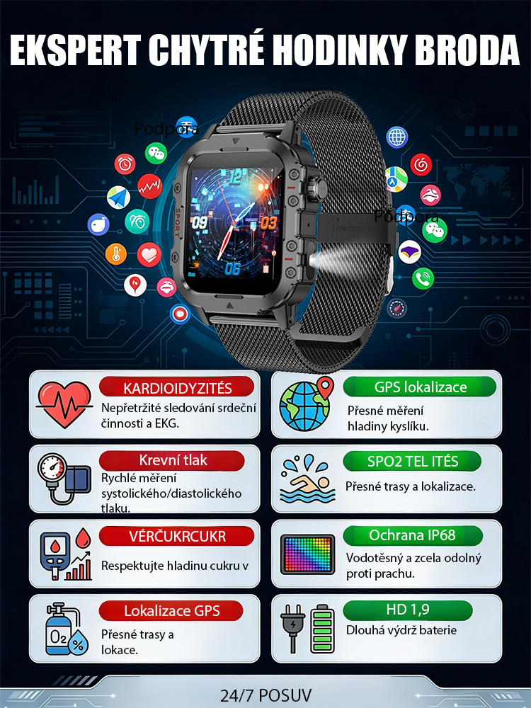 OutdoorPro X Jasné Chytré Hodinky na Venkovní Použití