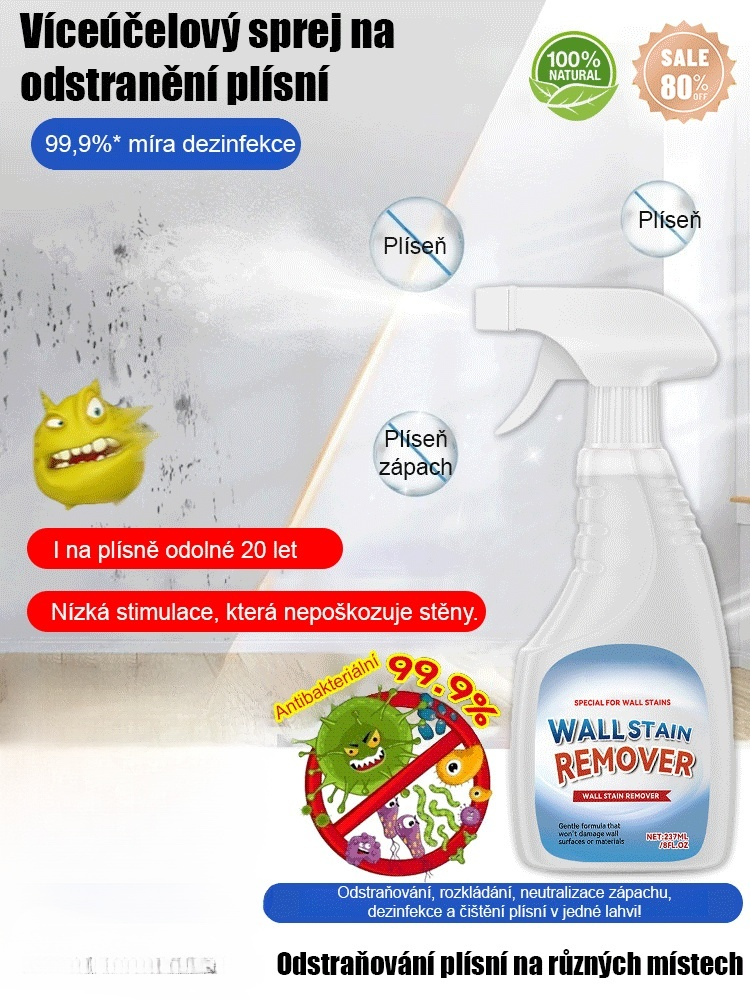 【Bílé po prvním stříknutí】Magický sprej proti plísním | Zničí kořeny a 99,9 % bakterií
