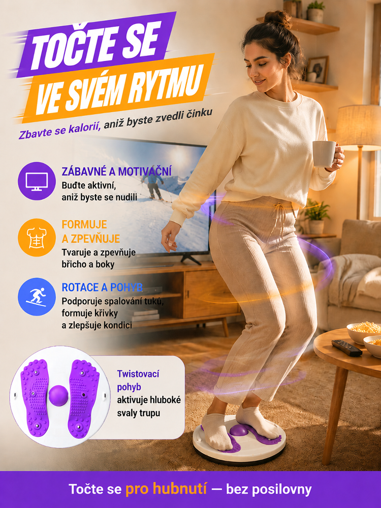 Nosnost 120 kg! Tichý dělený twister - Domácí kardio bez bolesti kolen + 3D masáž chodidel