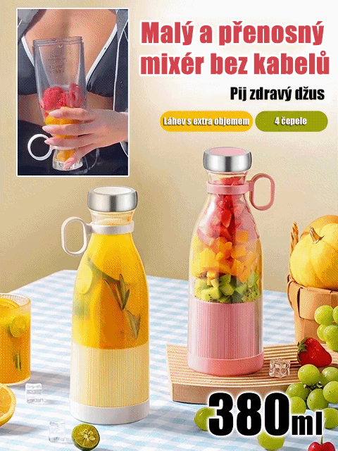 Cestovní mini elektrický odšťavňovač – pohár