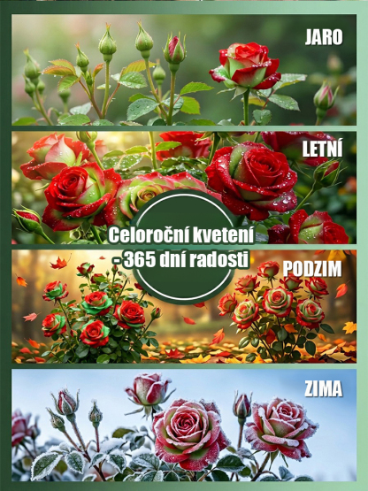 🔥Výprodej až -80 %: Vzácná skotská červeno-zelená růže (Přežije -25°C | 5★ vůně)