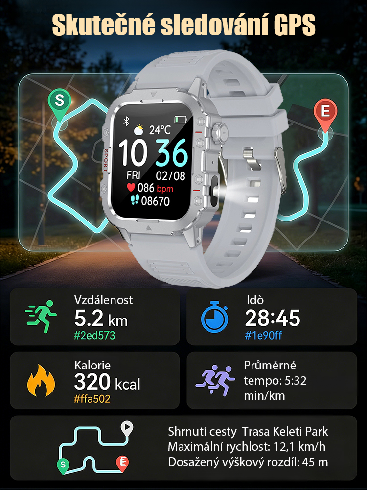 OutdoorPro X Jasné Chytré Hodinky na Venkovní Použití