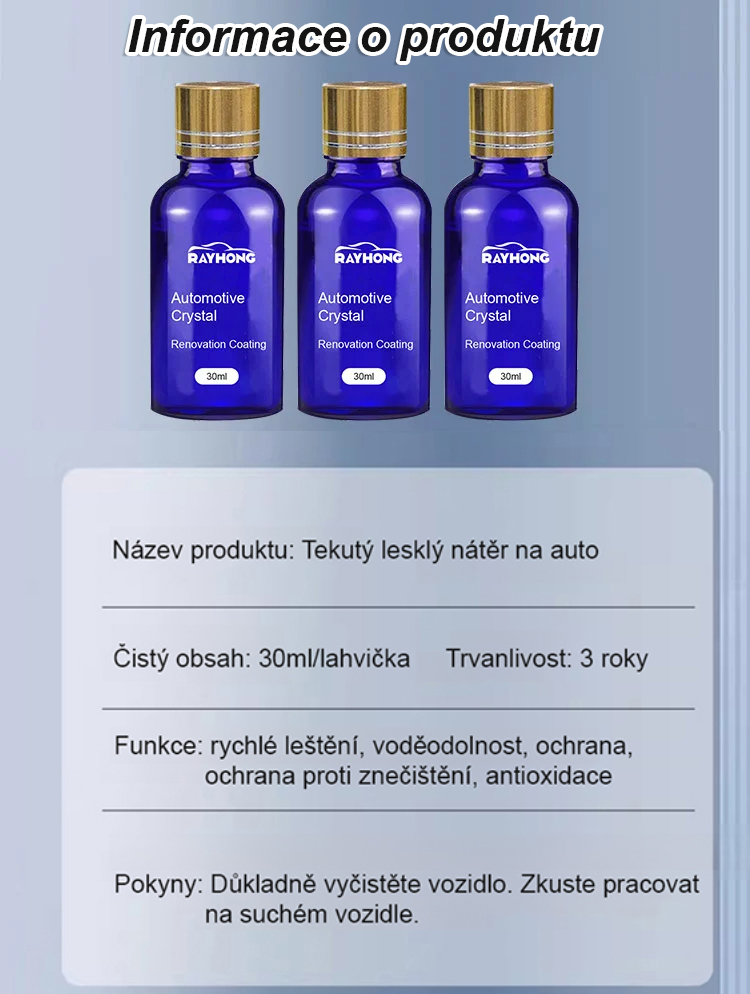 【Užijte si stejný lesk jako luxusní vozy】Automobilový lesk křišťálové kapaliny