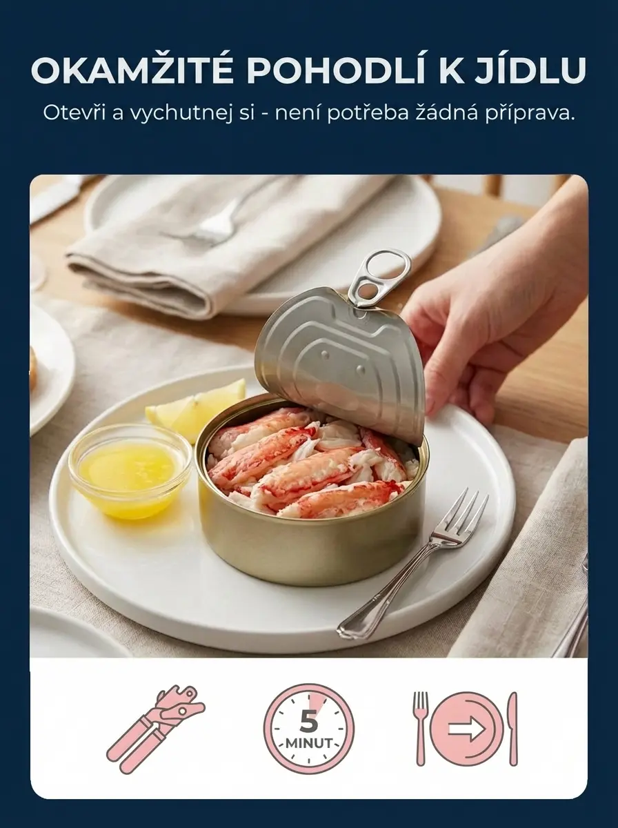 【SLEVA 50 %】100% Pravé maso z královského kraba 🦀 | Hlubokomořský úlovek bez škrobu (Ihned k jídlu)