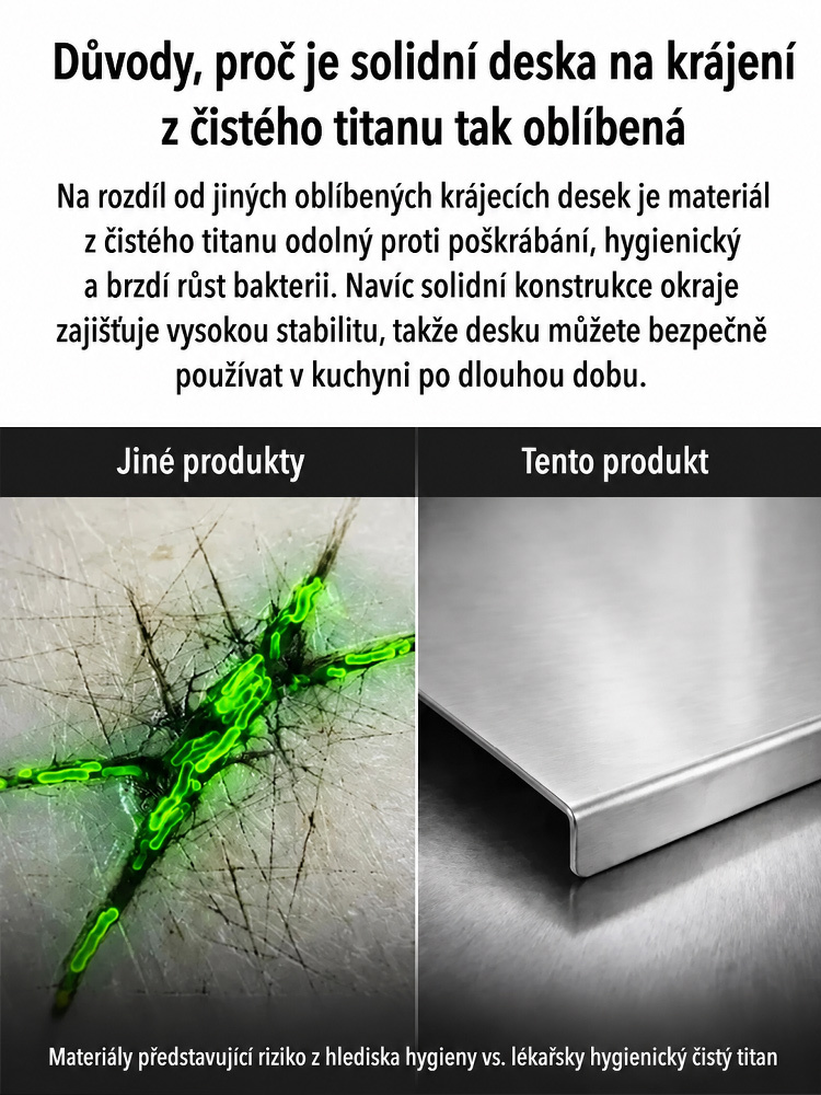 【Konec plísním】Japonské titanové prkénko 4v1 | Medicínský titan TranTixxii | Protiskluzová L-hrana