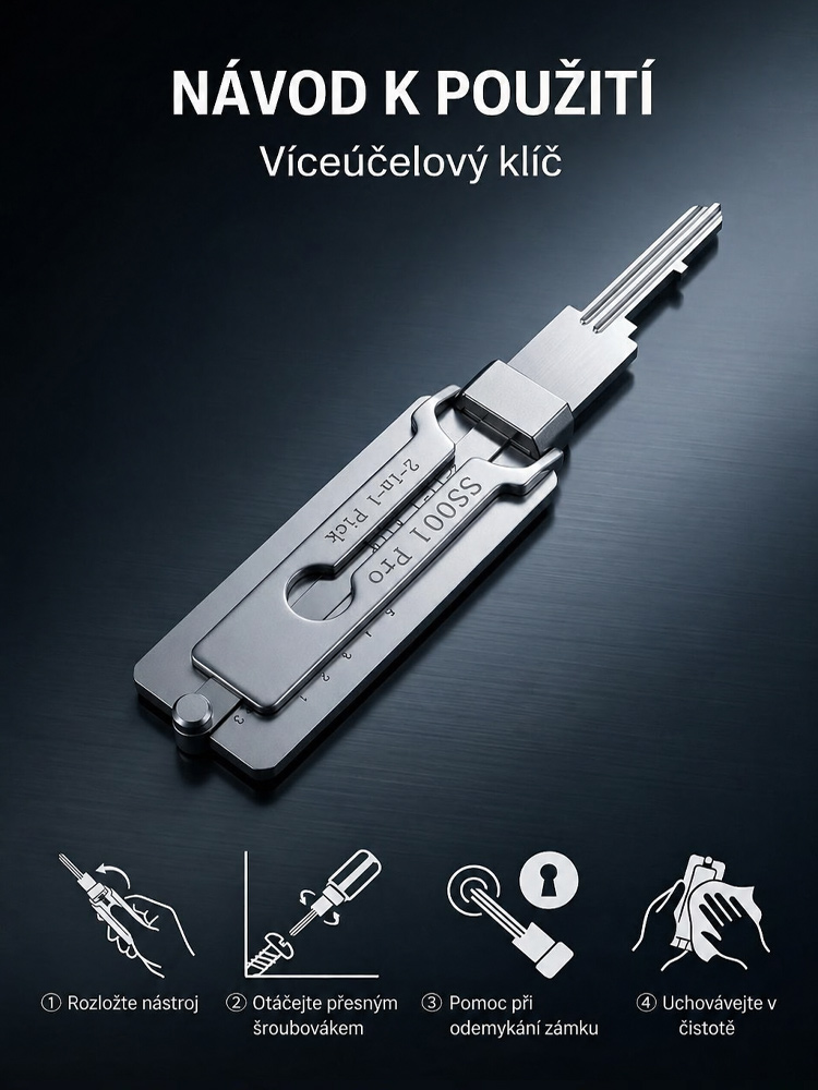 Multifunkční univerzální klíčový nástroj