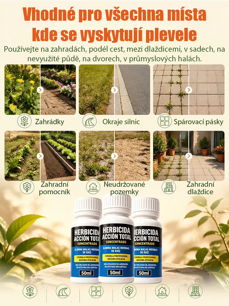 🌿 Magický organický herbicid | Viditelné výsledky za 24 hodin | Ničí plevel až ke kořenům (15 cm)