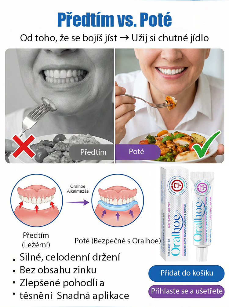 【Potravinářský】termoplastický adhezivní prostředek na zubní protézy