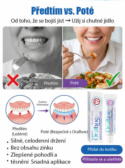 【Potravinářský】termoplastický adhezivní prostředek na zubní protézy