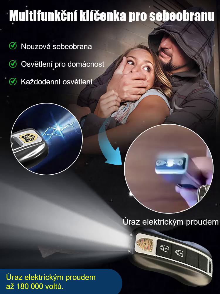 Multifunkční klíčenka na sebeobranu