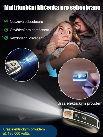 Multifunkční klíčenka na sebeobranu